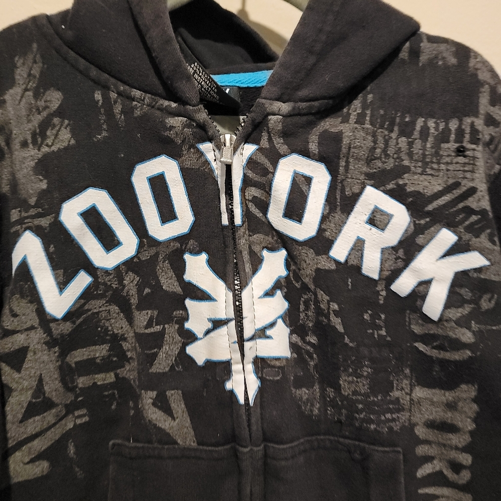 Zoo York - kids size 5 - black Zip Up Hooded Sweatshirt youth boys skatewear
